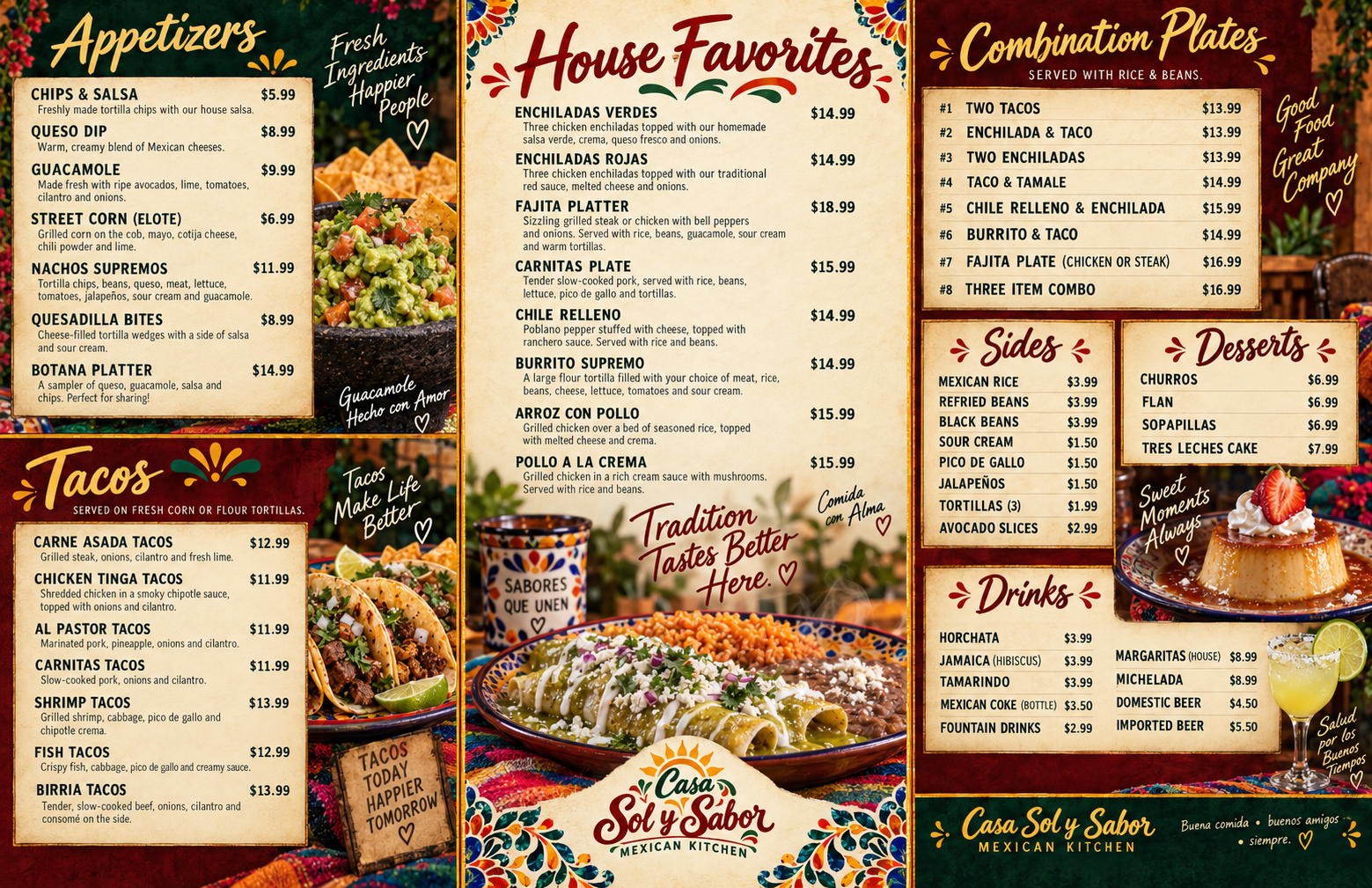 Custom restaurant menu design and printing sample 4