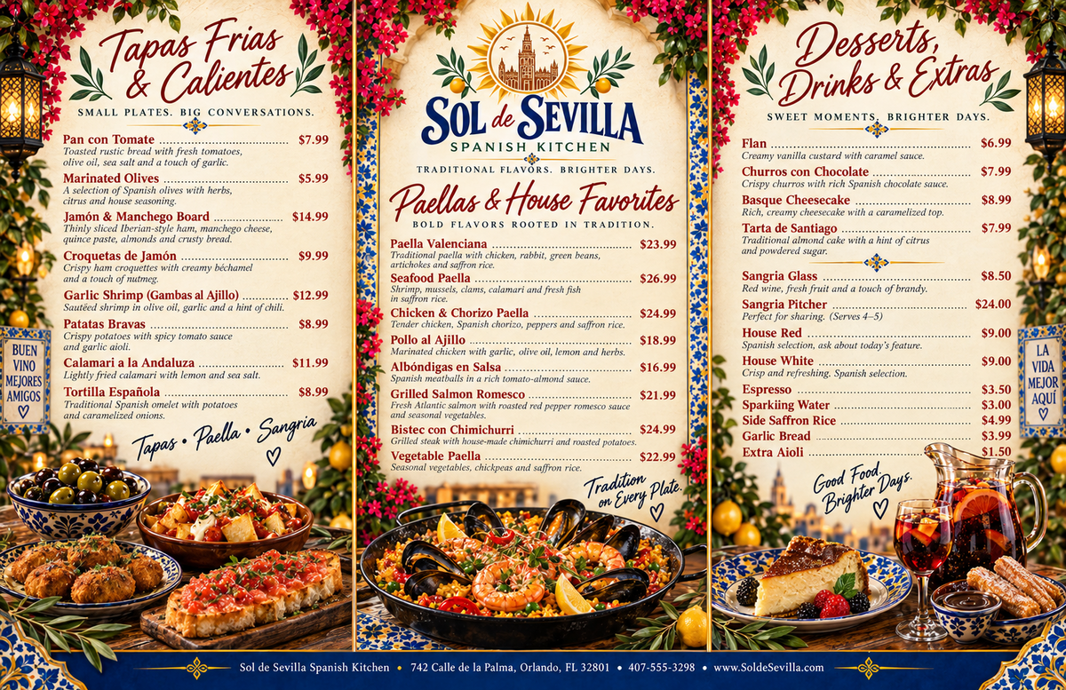 Custom restaurant menu design and printing sample 6