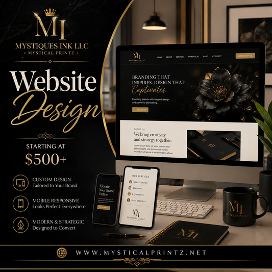 Mystiques Ink website design services starting at $500